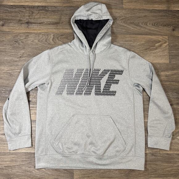 Nike Therma Fit Hoodie Pullover Sportswear Sweater Men Size L Gray Casual - Picture 1 of 11